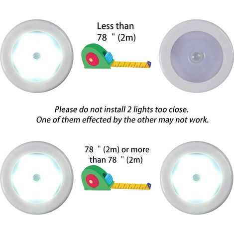 Lampe LED sans fil à détecteur de mouvement pour placard, escalier, couloir, cuisine (1/4)