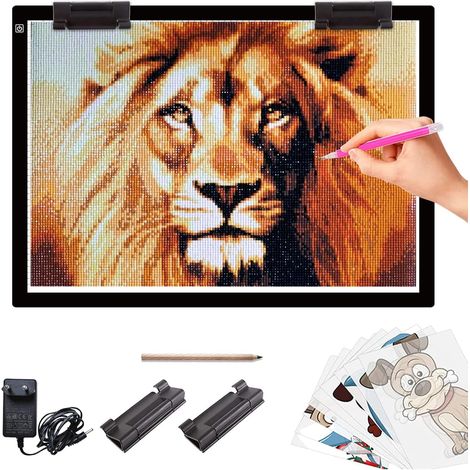 Table lumineuse LED A2, 7 mm ultra-mince, luminosité réglable en continu, grand panneau lumineux pour la peinture au diamant, le dessin, la conception de croquis, avec adaptateur 12 V 2 A (1/5)