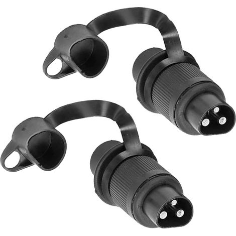 2 pièce Fiche Remorque 3broches 12v,Fiche Attelage 3 pin Mâle pour Agricole Véhicule,Voiture Porte-vélo,Prise d'attelage Male (1/5)