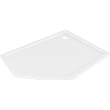 Mexen Flow receveur pentagonal slim droit 100 x 80 cm, blanc brillant - 46P108010R (1/5)
