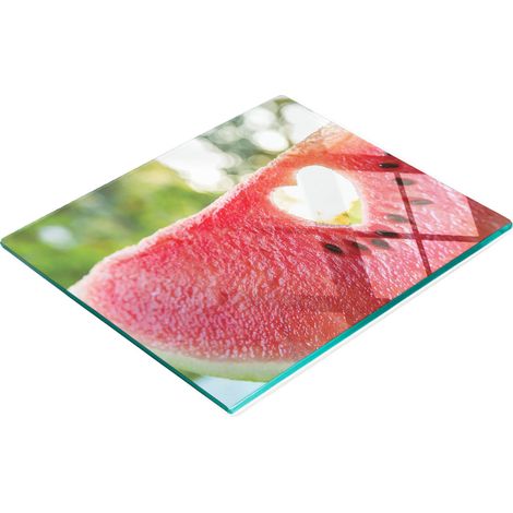 Tabla de cocina de vidrio templado con gr谩fico decorativo de coraz贸n de sand铆a 60x52 cm (1/5)