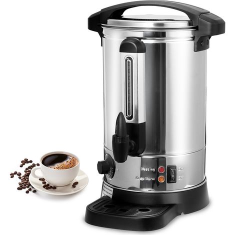 Randaco Distributeur de boissons chaudes 8L 1500 W acier inoxydable Marmite vin chaud chocolat Robinet couvercle verrouillable (1/5)