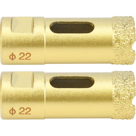Lot de 2 forets diamantés pour brasage et perçage du marbre et du béton M14 22 mm (1/5)