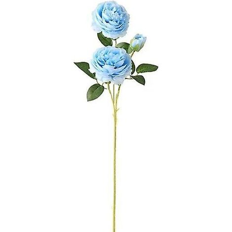Bouquet de mariée fantaisie en pivoine artificielle à 3 branches, fleurs artificielles inaltérables, plante artificielle, décoration de mariagebleu (1/5)