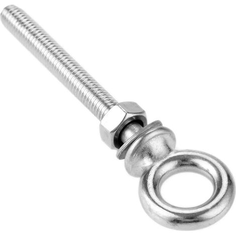 Crochet à œillet, M6, inox, avec écrou, pour bateau, à visser (1/5)