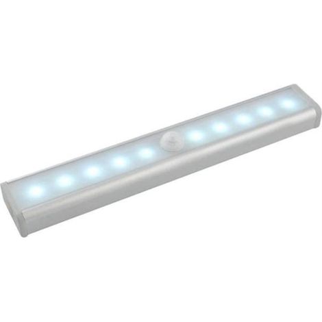 Lampe LED à piles avec détecteur de mouvement argentée (1/5)