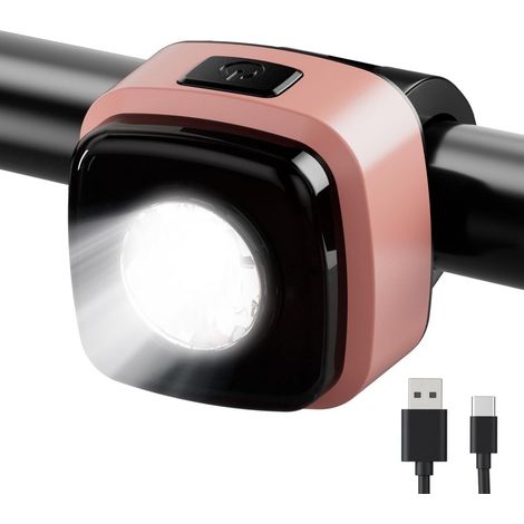 Aufladbares Fahrrad-Frontlicht, USB-C, IPX5, wasserfest, mit 3 Leuchtmodi – Fahrradlampe – Fahrradbeleuchtung (1/5)