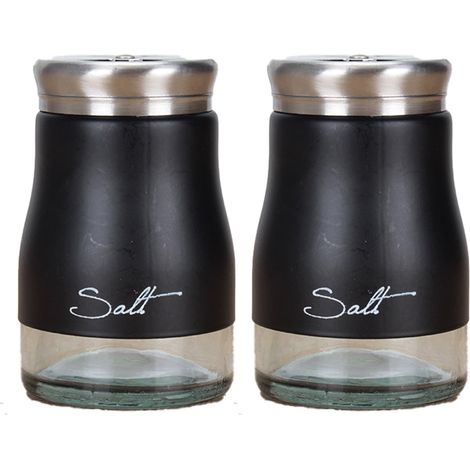 Salière Poivrière - Acier Inoxydable 304 - Fond Verre Transparent - Design Épuré pour Cuisine et Table - Lot de 2 (1/5)