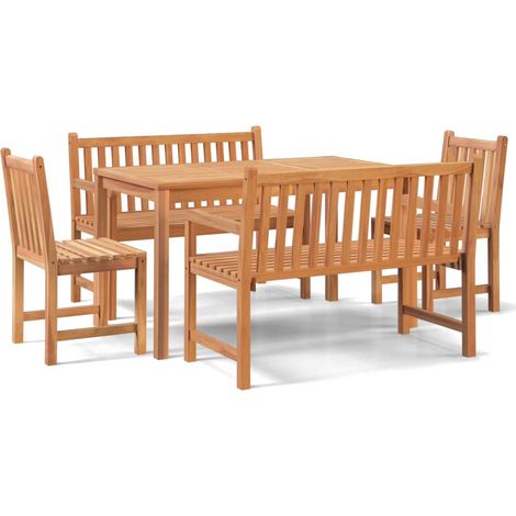 Maison Exclusive - Set da Pranzo per Giardino 5 pz in Legno Massello di Teak