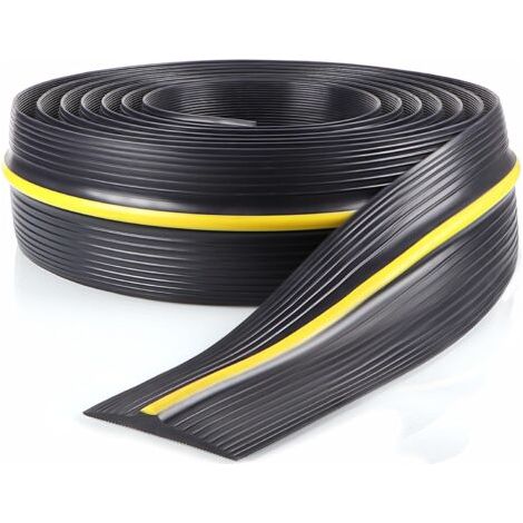 Joint de seuil en caoutchouc EPDM 5m – Antidérapant avec bande jaune – Pour porte de garage basculante ou standard – Étanchéité optimale (1/5)