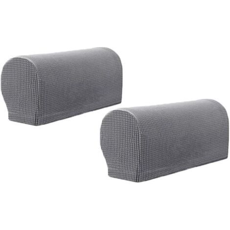 Pair Lot de 2 housses d'accoudoirs en tissu élastique imperméable – Antidérapant pour fauteuils et canapés – Longueur 45,7-53,3cm, largeur 16,5-20,3cm