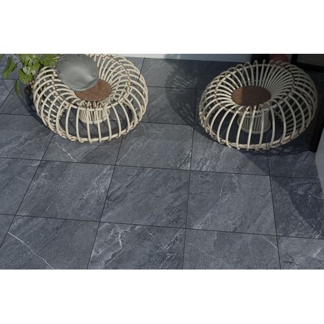 Gres Porcelánico Efecto Piedra Jerusalén Antracita Antideslizante 60X60 - EAAE218 (Ceramishop.es) (1/5)