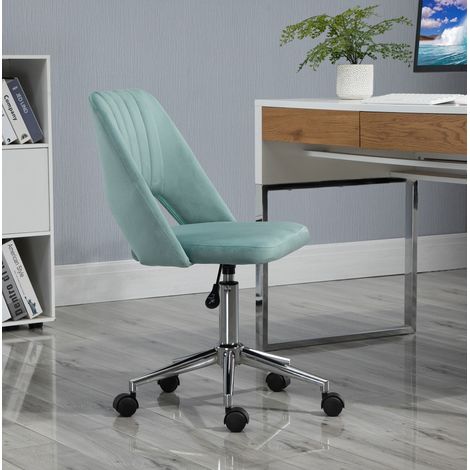 Schreibtischstuhl 49x60x79-91 cm grün aus Polyester höhenverstellbar drehbar ergonomisch (1/4)