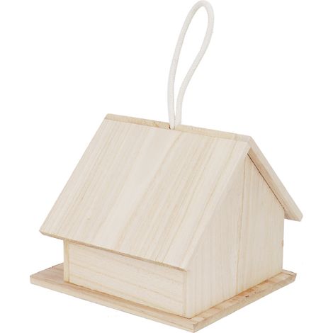 Maison d'oiseaux durable en pin - Nichoir suspendu vert pour mangeoire et repos des oiseaux (1/5)