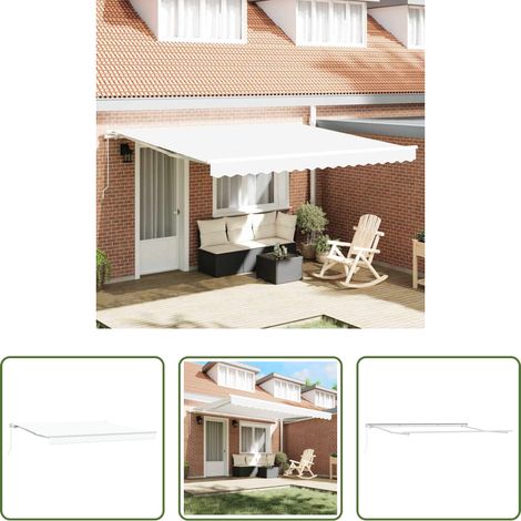 Sonnenschutz -  Markise Weiß 400 x 350 x 165 cm Polyester und Metall (1/5)