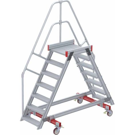 Euroline 512 mobiler Überstieg 60° Stufenausführung Alu gerieft Stufenbreite 600mm 7 Stufen