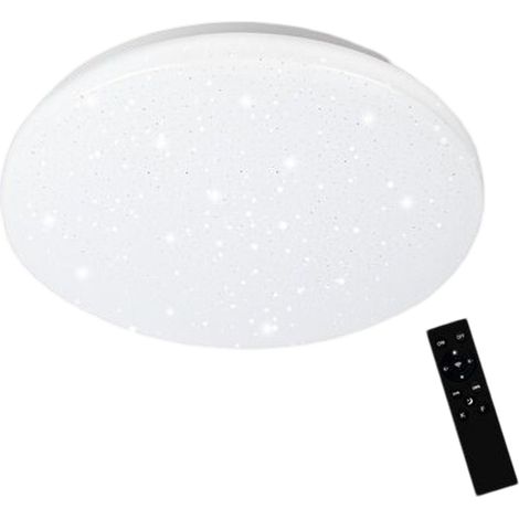 Plafonnier LED ultra-mince 24 W avec télécommande et effet ciel étoilé variable (1/5)