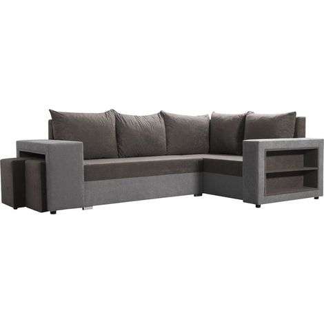 Sofá rinconero Muncie 103, Mikrofaza 0014 + Mikrofaza 0027, Función de descanso, Almacenaje, 250x162x85cm, 0 (1/5)