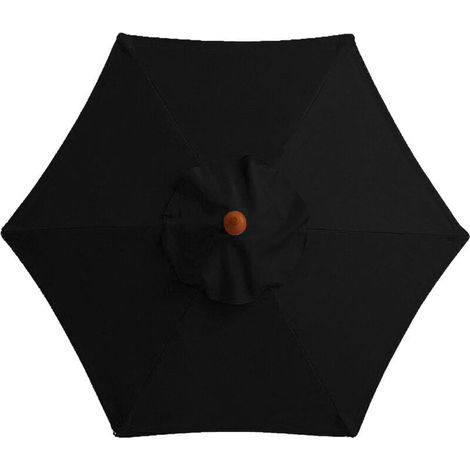 Ersatzbezug für Sonnenschirm – 6 Streben – 2 m – wasserdicht – UV-beständig – Ersatzstoff (2 m / 6.6 Fuß, black) (1/4)