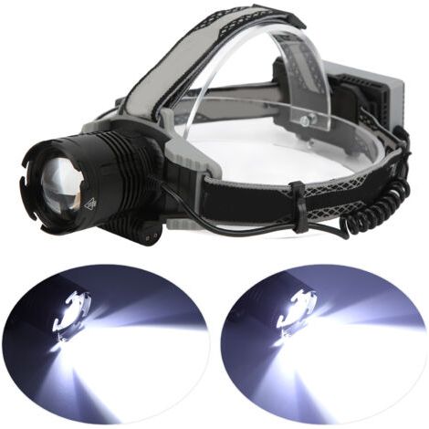 Lampe frontale XHP70, lampe frontale à chargement USB, lampe dure avec bandeau, affichage numérique, zoom,DUBUNS (1/4)
