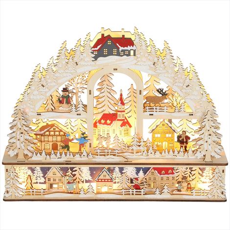 Décoration de Noël Scène de Noël lumineuse en arc avec 20 LED (1/5)