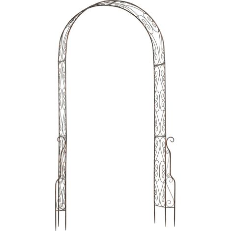 Arche de Jardin Fer forgé Métal Époxy Noir Vieilli Cuivré 120 x 30 x 226 cm