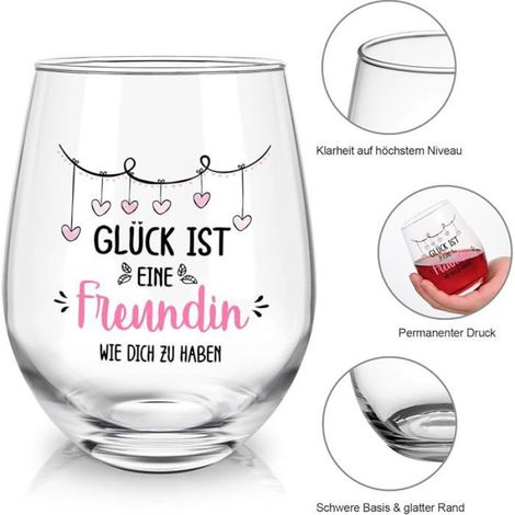 Verre à vin - Cadeau pour meilleure amie, cadeau anniversaire pour Le bonheur est avoir une amie comme vous MUG (1/5)