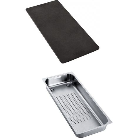 Set accessoires éviers Mythos Inox : panier égouttoir + planche synthétique - Franke (1/3)