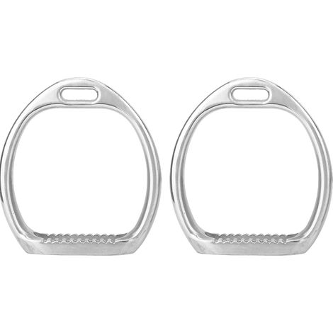 Étriers Enfant Sécurité - Paire - Aluminium Poli - Antidérapants - Équitation Débutant - Taille Standard (1/5)