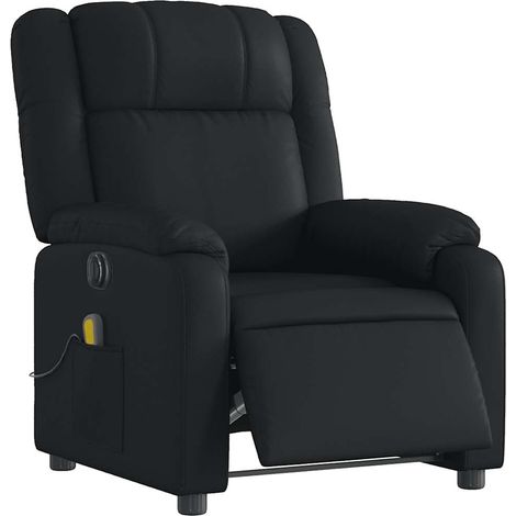 vidaXL Poltrona Massaggiante Reclinabile Elettrica Nera in Similpelle (1/5)