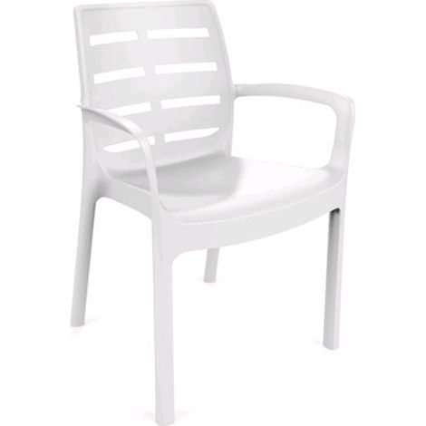 SEDIA RESINA CON BRACCIOLI BIANCA "BORNEO-FORMICA"
