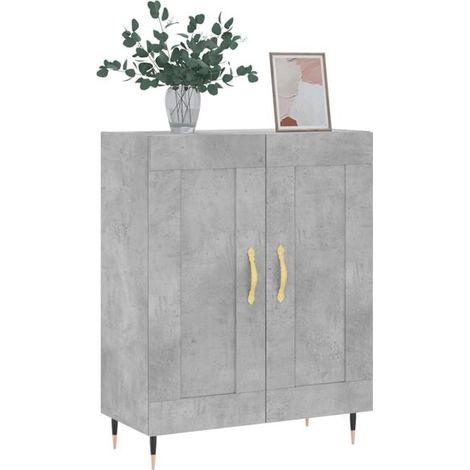 Buffet de Cuisine Gris Béton 69,5 x 34 x 90 cm - Meuble Rangement Moderne en Bois d'Ingénierie pour Salle à Manger et Salon (1/5)
