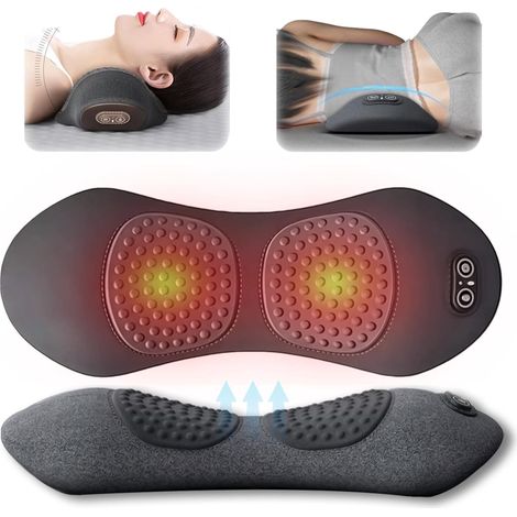 3-in-1 Rückenmassagegerät, Dreifachwirkungs-Wirbelsäulenmassagegerät für Sitzbeinhöcker, elektrische Traktion, Hebefunktion, Wärmetherapie (1/2)