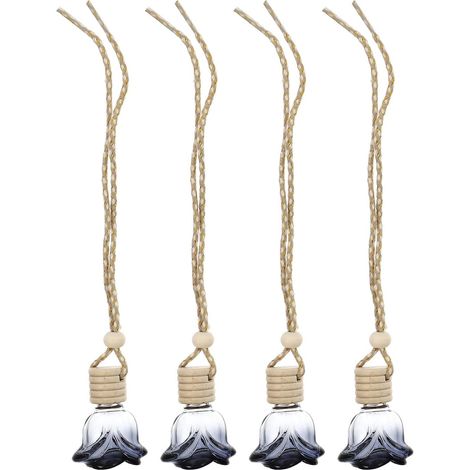 Interior Hanging Decoration 4 Pieces Black Glass Bottles
