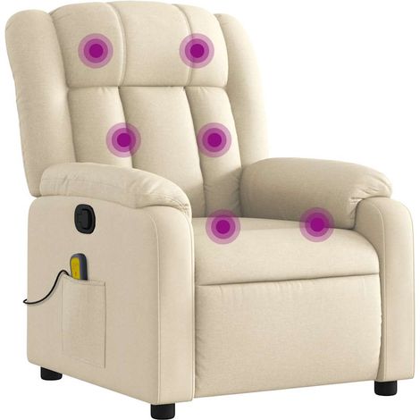 Maison Exclusive - Massagesessel Creme Stoff