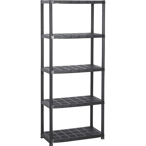 Estante de almacenaje 5 niveles negro plástico 71x38x170 cm vidaXL