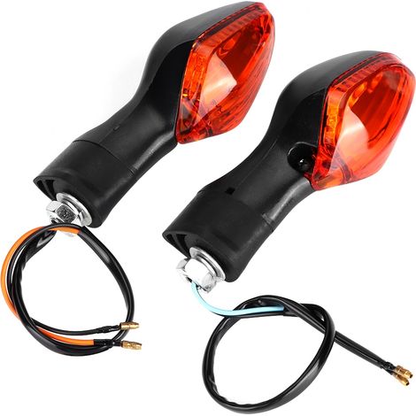 Akozon 1 Paar modifizierte Motorradblinker für crf250l, cb400, super CB600F, Hornet, cb900f, horent rvt1000r, rc51 (schwarz, gelb). (1/5)
