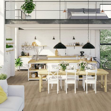 Lame de sol PVC clipsable effet bois scandinav dark GERFLOR - 2.10 m² (1/5)