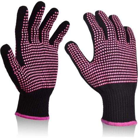 Gants résistants à la chaleur avec lubrifiant silicone, paire de gants professionnels Sopito pour fer à friser (1/5)