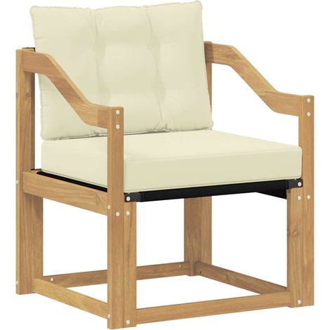 Maison Exclusive - Outdoor-Sofa Massivholz Akazie Weiß und Creme