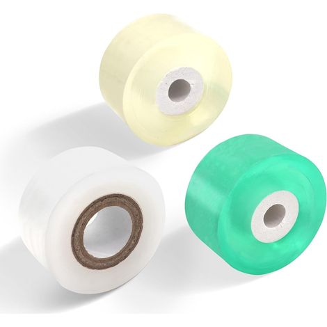 3 rouleaux ruban de greffage 3 cm : jaune, vert, blanc pour arbres fruitiers. (1/5)