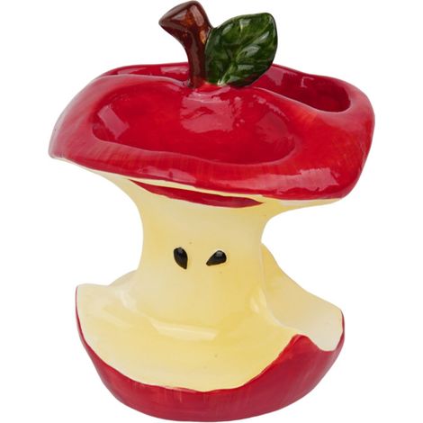 Porte-brosse à dents en céramique à 3 trous en forme de pomme, porte-dentifrice en forme de fruit rouge, joli cadeau décoratif pour la salle de bain. (1/5)