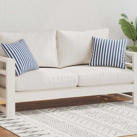 Maison Exclusive - Cuscini da Esterno 2 pz Stampa a Righe 45x45 cm Blu (1/5)