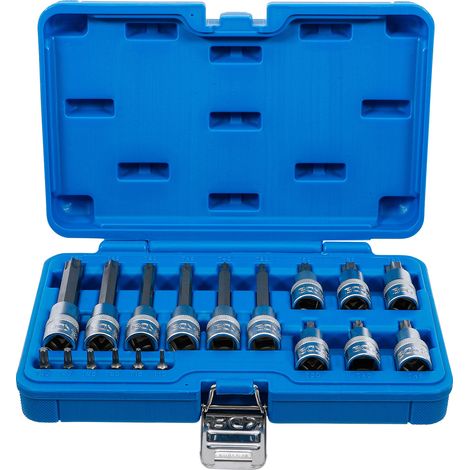 BGS Bit-Einsatz-Satz Antrieb Innenvierkant 6,3 mm (1/4") / 12,5 mm (1/2") T-Profil (für Torx) 18tlg.  - 5173