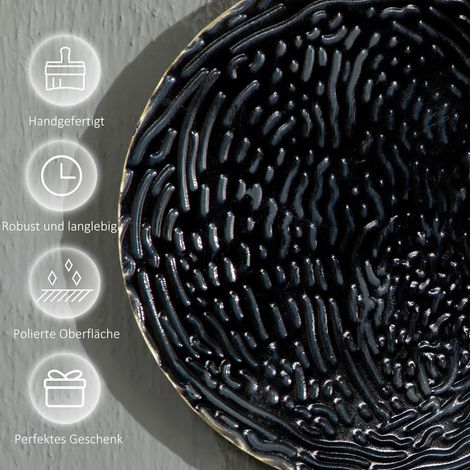 Panneau mural 3D en métal, sculpture décorative moderne pour salon, 121x53cm, doré noir bleu, art mural élégant pour une décoration raffinée (1/5)