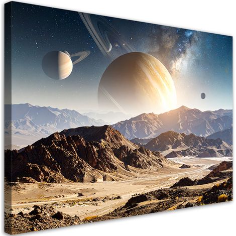Bild auf Leinwand Planeten Weltraum Berge Natur 60x40