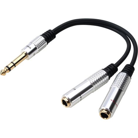 Adaptateur Audio 2x 6,35mm Jack, Adaptateur Jack, Câble Répartiteur Stéréo (1/5)