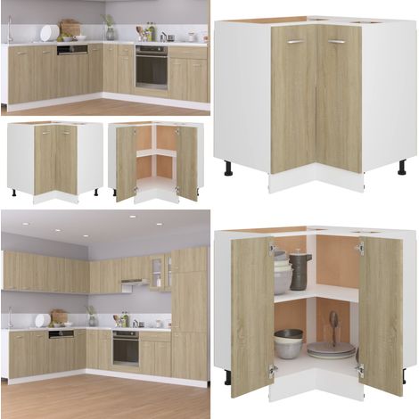 Eckunterschrank Lyon Sonoma-Eiche 75,5x75,5x81,5 cm Holzwerkstoff - Küchenregal - Holzschrank (1/5)
