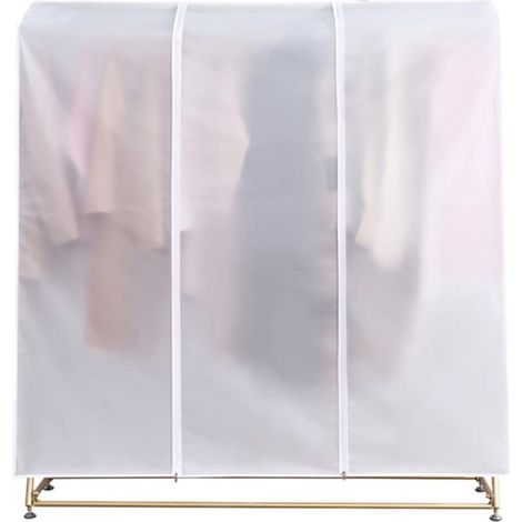 Housse de protection contre la poussière et l'humidité pour vêtements, 130 x 50 x 150 cm, en PEVA épais, longue et translucide. (1/4)