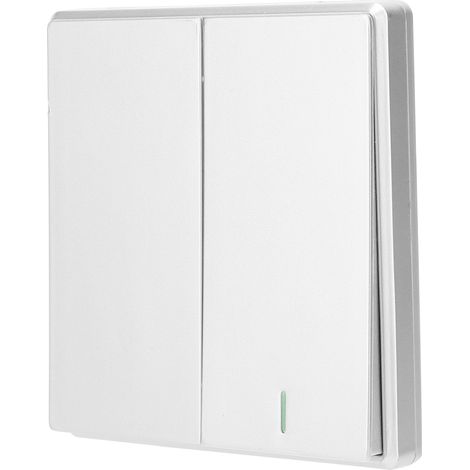 Interrupteur mural double pour éclairage intérieur avec télécommande sans fil TDL-9987-2, argent
